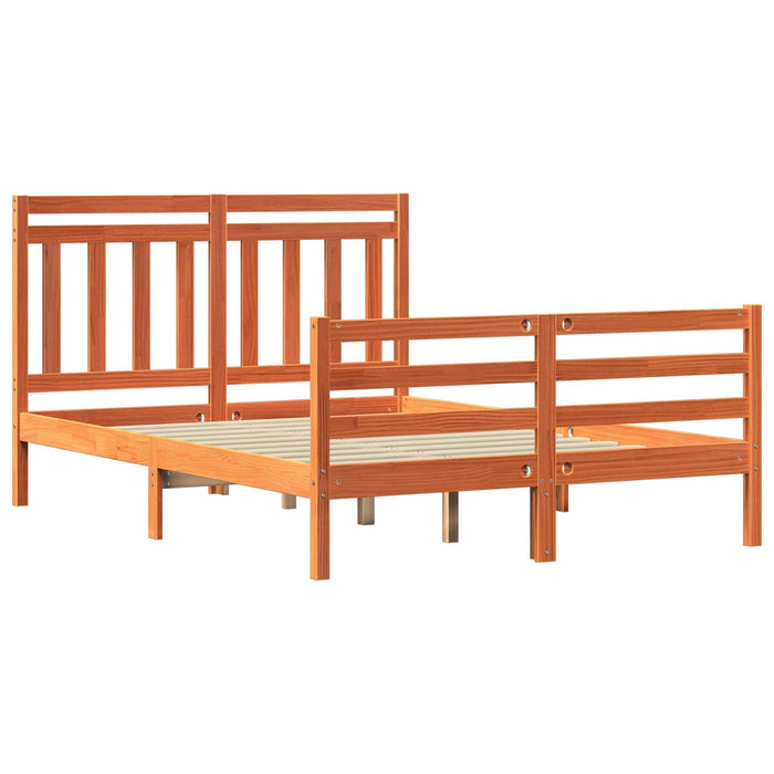 Cadru de pat cu headboard Maroniu cerat 150 x 200 cm - WALTI WALTI