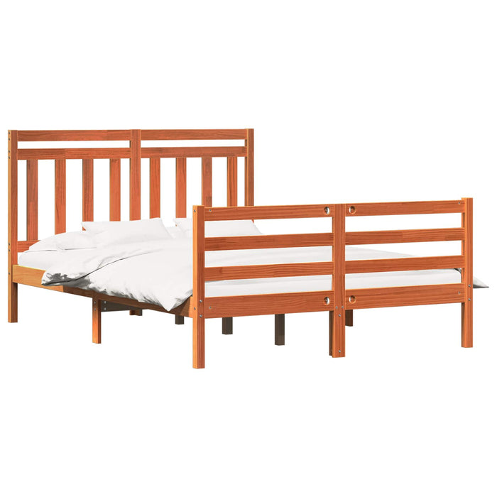 Cadru de pat cu headboard Maroniu cerat 140 x 188 cm WALTI