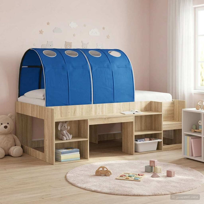 Tunel pentru Pat 2 pcs albastru 211 x 67.5 x 2 cm Poliester WALTI