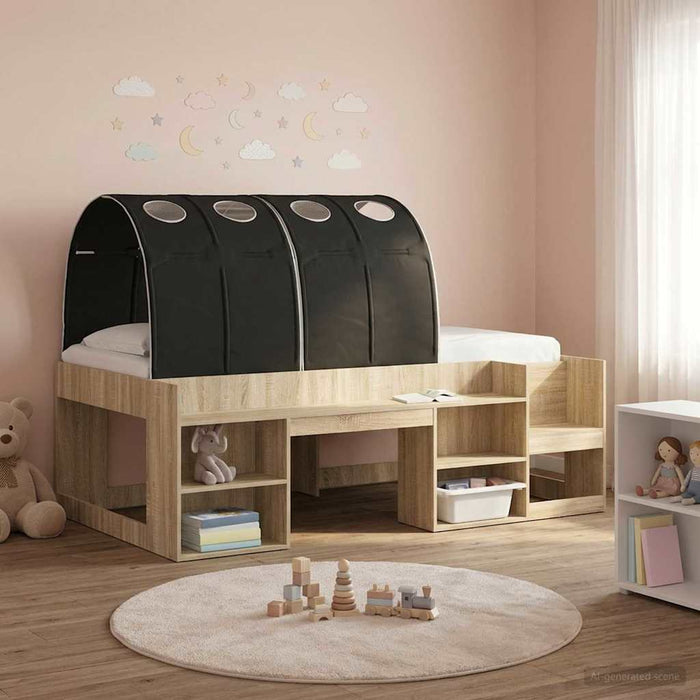 Tunel pentru Pat 2 pcs Negru 211 x 67.5 x 2 cm Poliester - WALTI WALTI