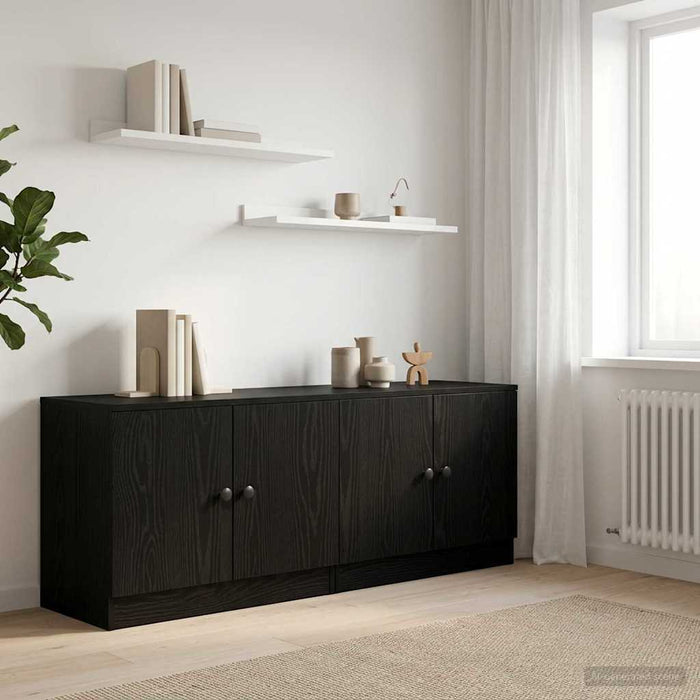 Dulap de depozitare pentru pat loft 2 buc. Stejar Negru WALTI