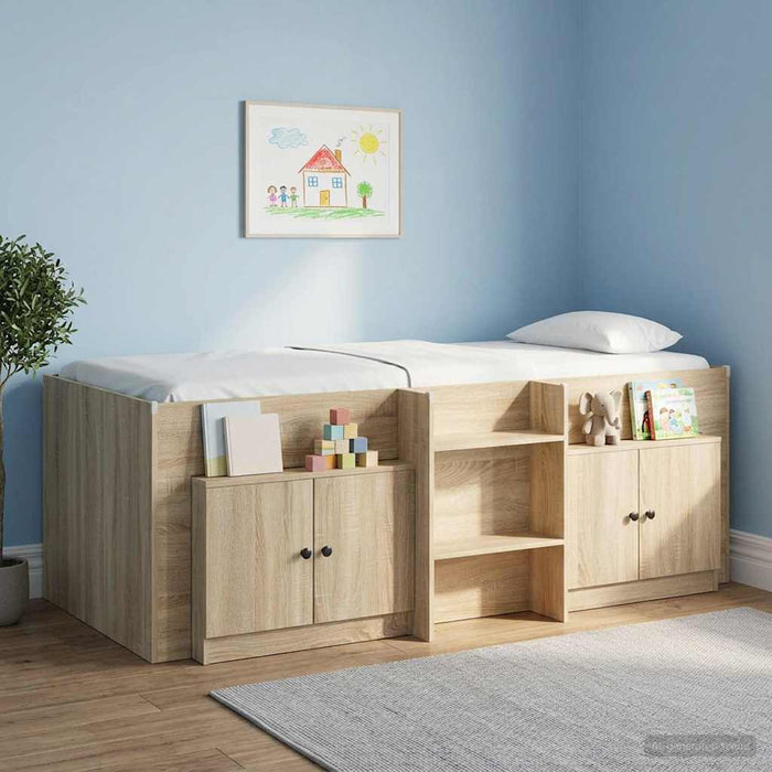 Dulap de depozitare pentru pat loft 2 buc. Stejar Sonoma WALTI
