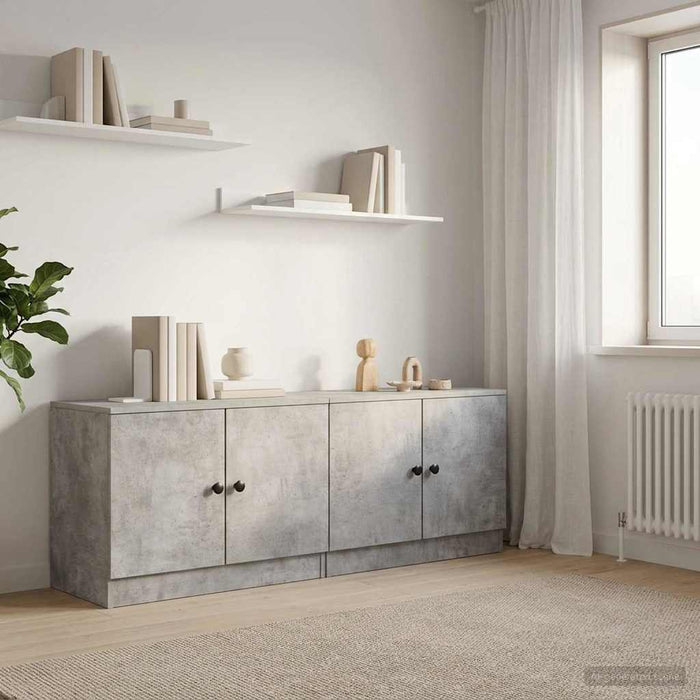Dulap de depozitare pentru pat loft 2 buc. Gri Beton WALTI