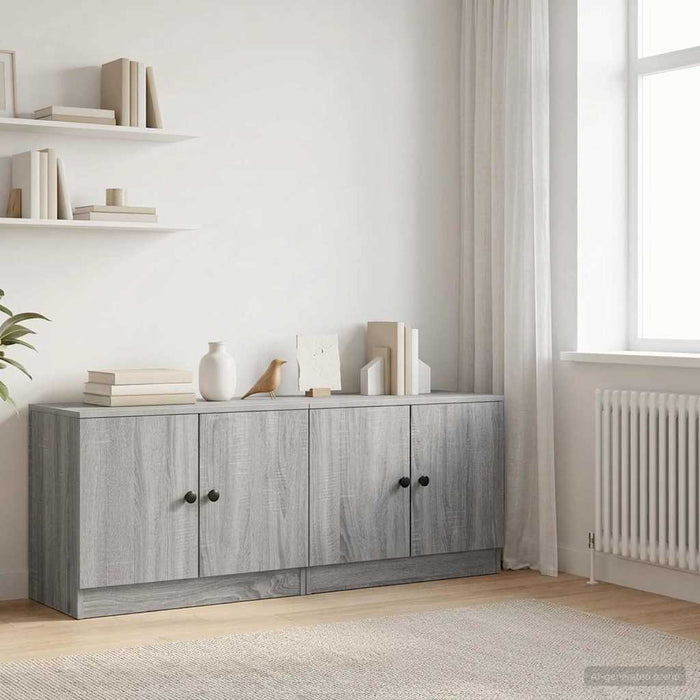 Dulap de depozitare pentru pat loft 2 buc. Sonoma gri WALTI