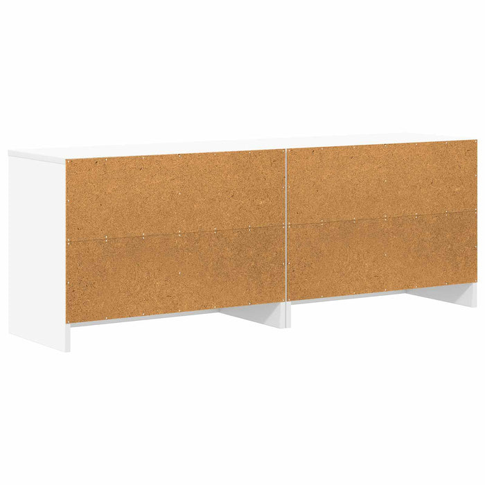 Dulap de pat cu raft 2 pcs Alb 66 x 33 x 48 cm Lemn prelucrat WALTI