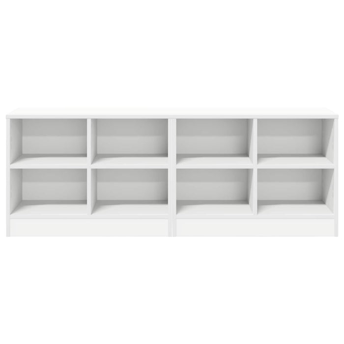 Dulap de pat cu raft 2 pcs Alb 66 x 33 x 48 cm Lemn prelucrat WALTI