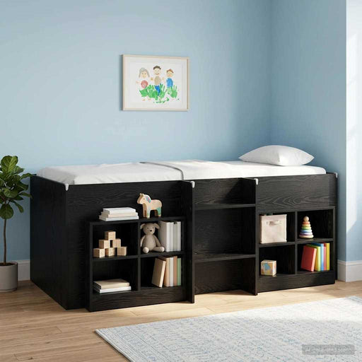 Dulap de pat 2 pcs Stejar Negru 66 x 33 x 48 cm Lemn prelucrat - WALTI WALTI