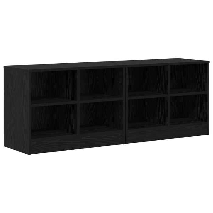 Dulap de pat 2 pcs Stejar Negru 66 x 33 x 48 cm Lemn prelucrat WALTI