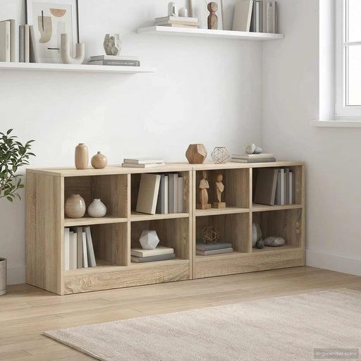Dulap de pat 2 pcs Stejar Sonoma 66 x 33 x 48 cm Lemn compozit - WALTI WALTI