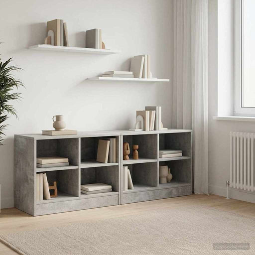Dulap de pat 2 pcs Gri Beton 66 x 33 x 48 cm Lemn prelucrat - WALTI WALTI