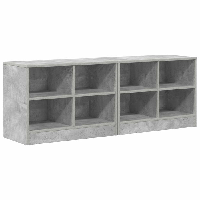 Dulap de pat 2 pcs Gri Beton 66 x 33 x 48 cm Lemn prelucrat WALTI