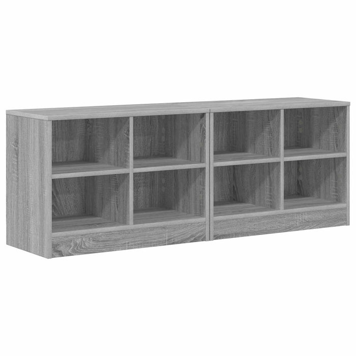 Dulap de pat 2 pcs Sonoma gri 66 x 33 x 48 cm Lemn prelucrat WALTI