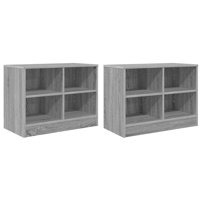 Dulap de pat 2 pcs Sonoma gri 66 x 33 x 48 cm Lemn prelucrat WALTI