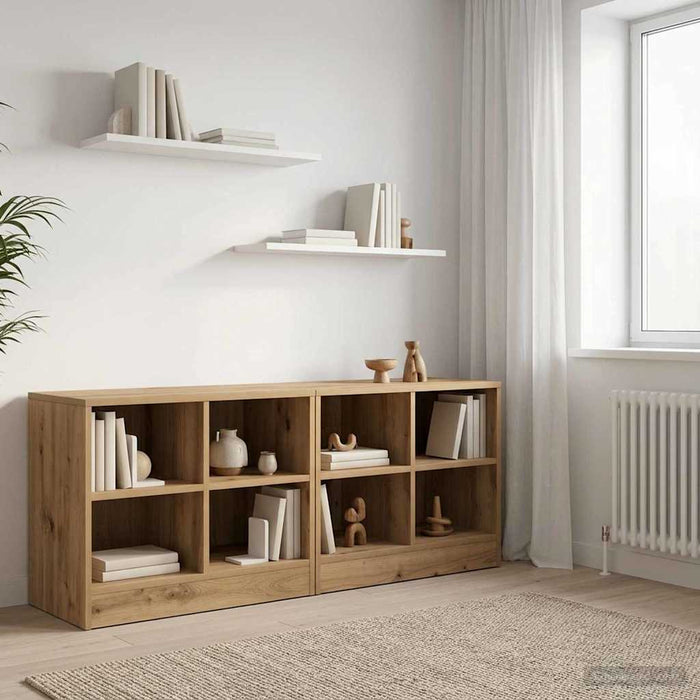 Dulap de pat cu raft 2 buc. Stejar Artizanal 66 x 33 x 48 cm - WALTI WALTI