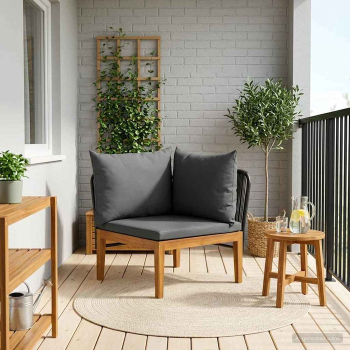 Sofa de grădină colțar cu perne natural WALTI