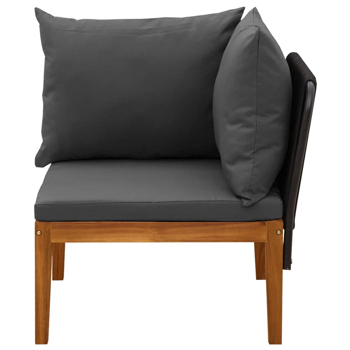 Sofa de grădină colțar cu perne natural WALTI