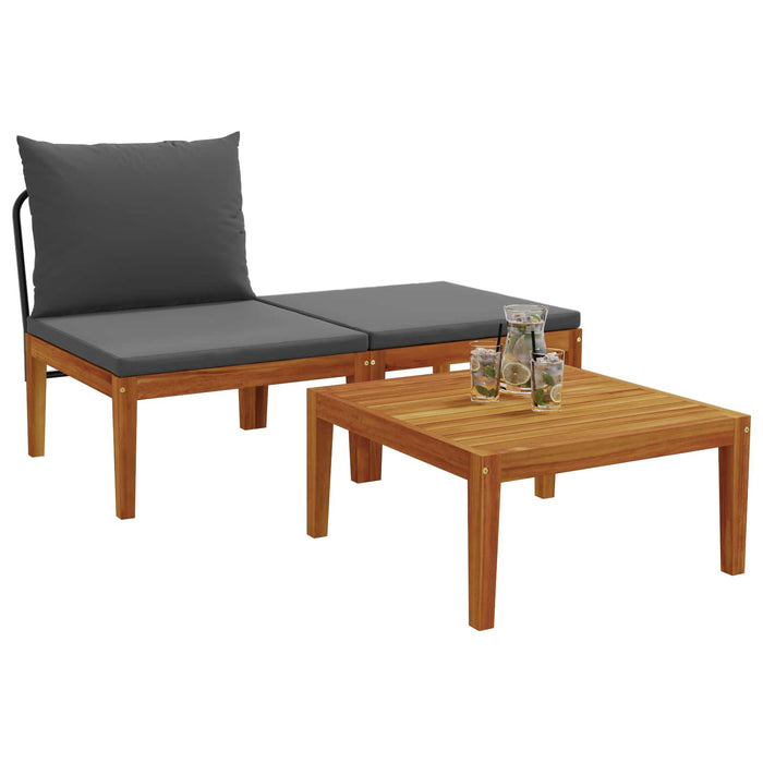 3 pcs Set de lounge Lemn Solid de Acacia natural - WALTI WALTI