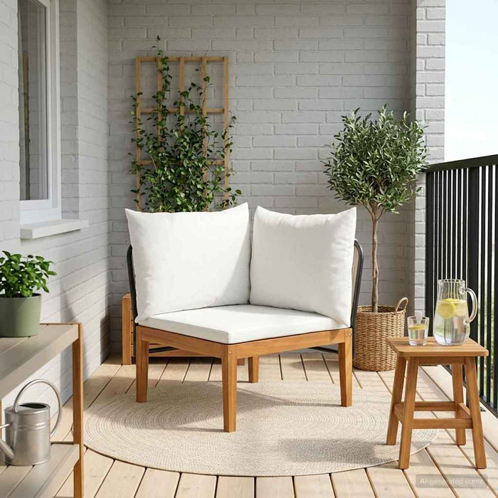 Sofa de grădină colțar cu perne natural WALTI