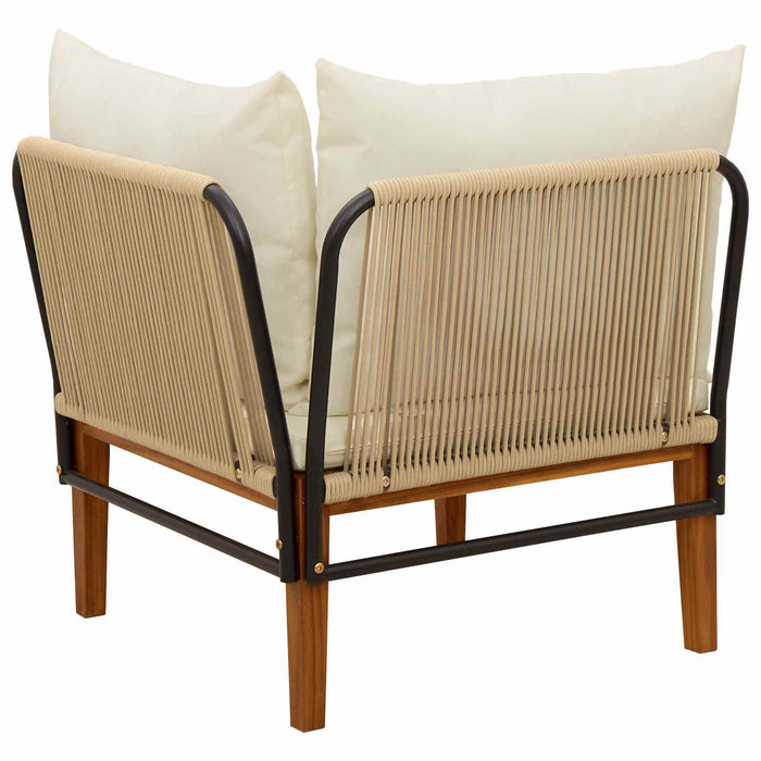 Sofa de grădină colțar cu perne natural WALTI