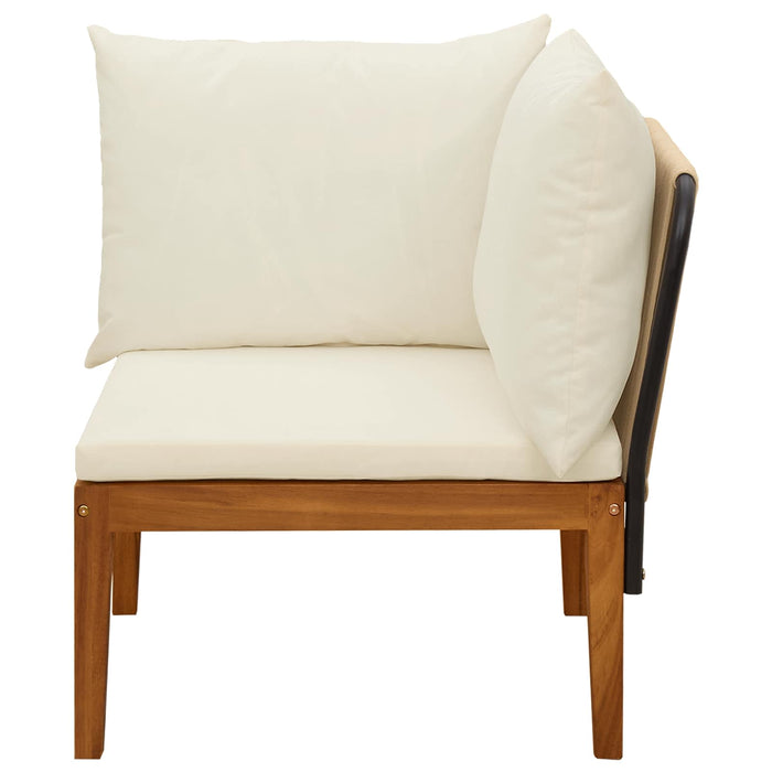 Sofa de grădină colțar cu perne natural WALTI