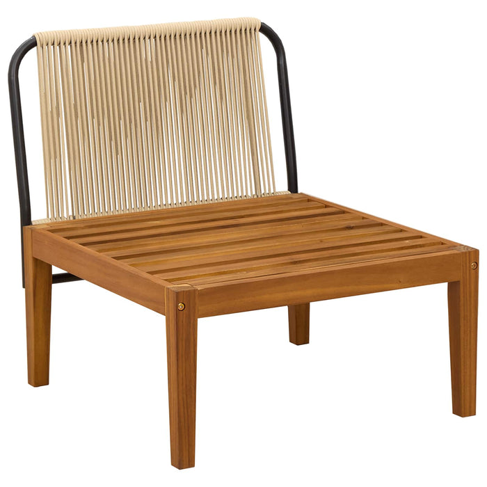 Sofa de grădină medie cu perne Lemn masiv de acacia și frânghie WALTI