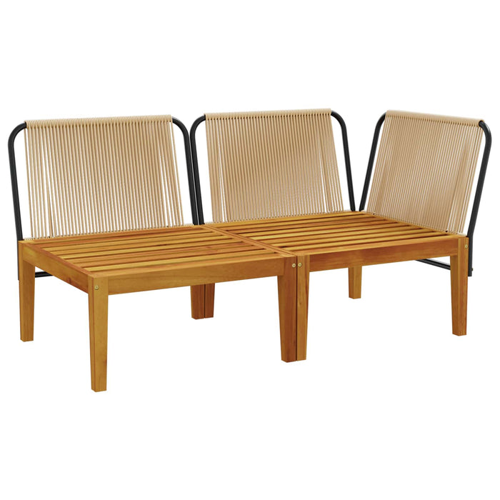 2 pcs Set de lounge pentru grădină cu perne natural WALTI