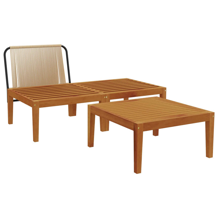 3 pcs Set de lounge pentru grădină cu perne natural WALTI