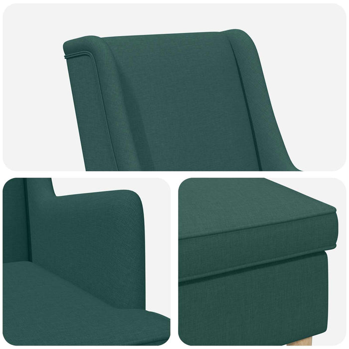 Fotoliu cu taburet 2 buc. Verde închis Țesătură WALTI