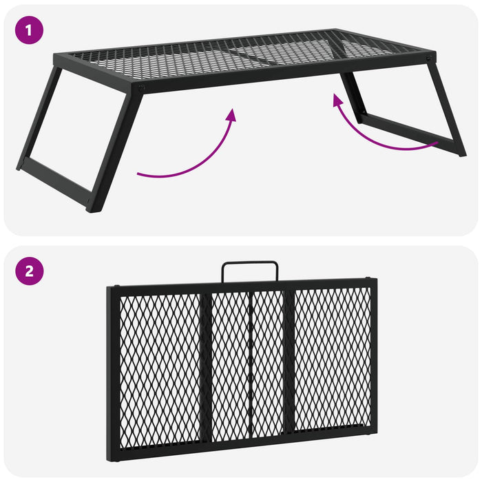 Grătar de camping pliabil Negru 58 x 31 x 2 cm Oțel aliat - WALTI WALTI