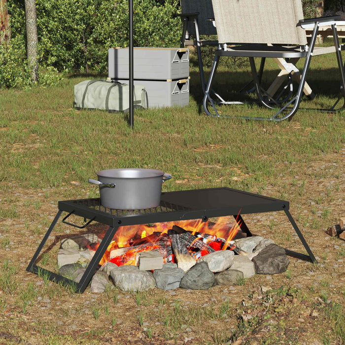 Grătar de camping pliabil Negru 31,5 x 26,5 x 4 cm Oțel aliat - WALTI WALTI