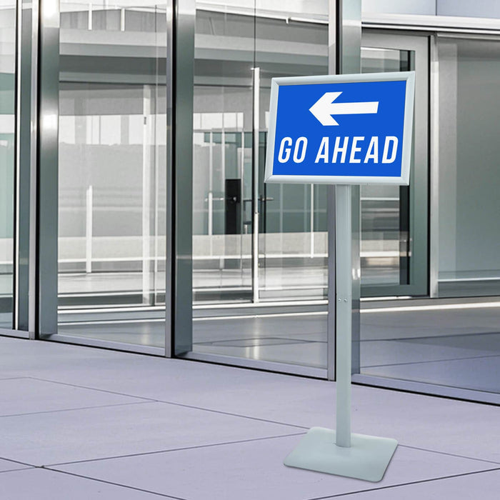 Suport poster tip pedestal Argintiu 32,5 x 27 x 126 cm - WALTI WALTI