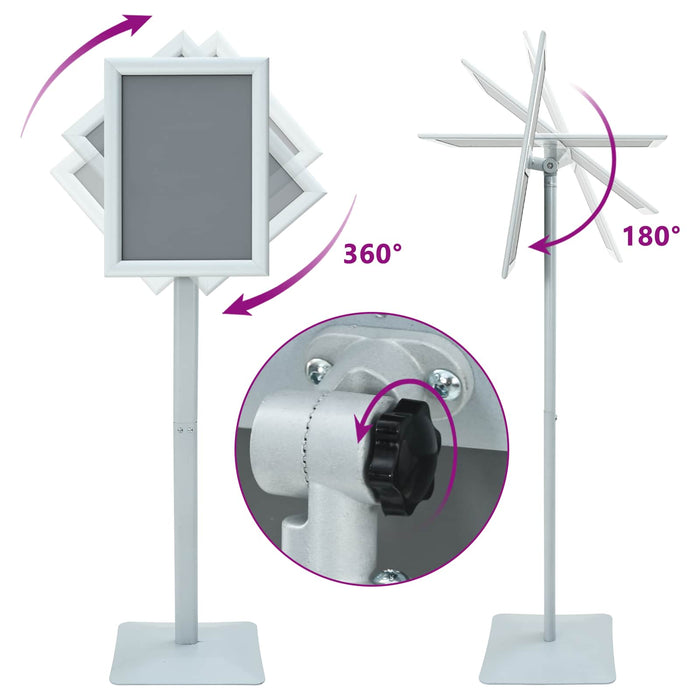 Suport poster tip pedestal Argintiu 32,5 x 27 x 126 cm - WALTI WALTI