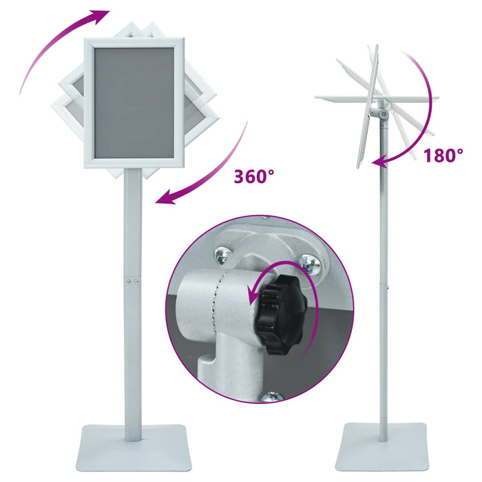 Suport poster tip pedestal Argintiu 32 x 27 x 119 cm - WALTI WALTI