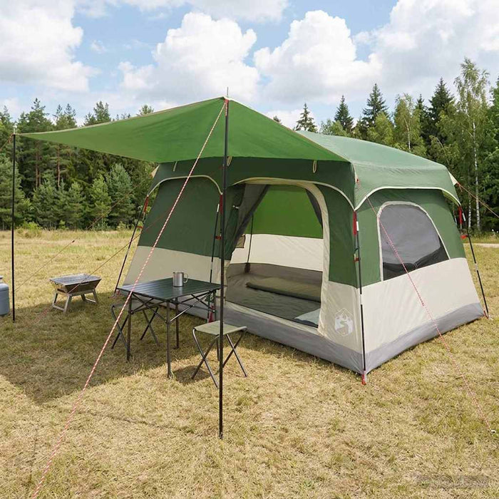 Cort de Familie cu acoperiș Verde 380 x 260 x 190 cm Poliester WALTI