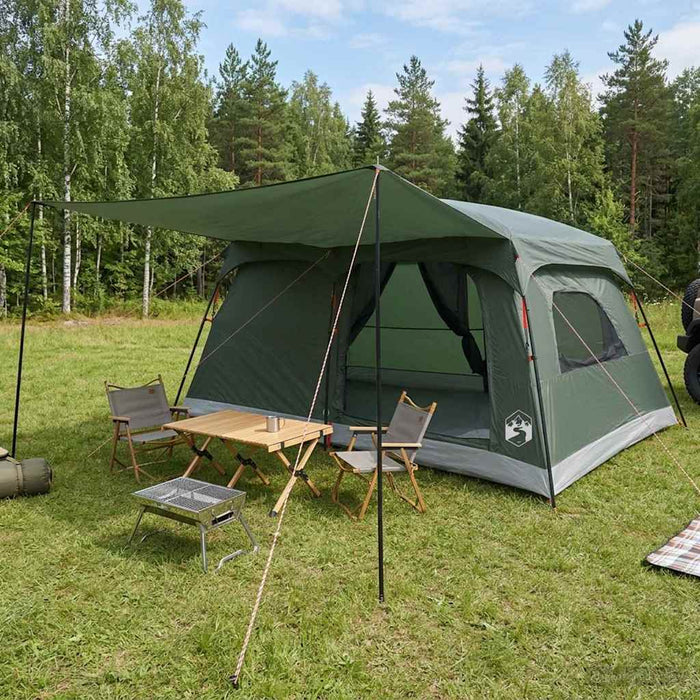 Cort de Familie Verde Army 420 x 305 x 200 cm Poliester și oțel WALTI