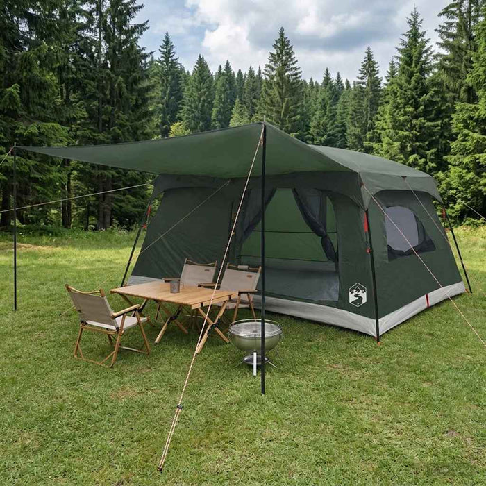 Cort de Familie Verde Army 500 x 400 x 230 cm Poliester și oțel WALTI