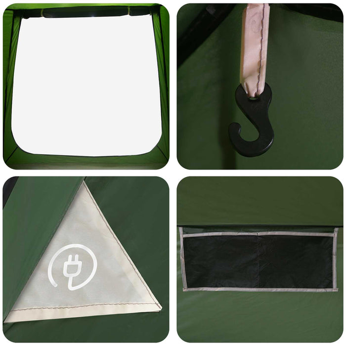 Tent Cabină cu acoperiș Verde 210 x 210 x 138 cm Poliester WALTI