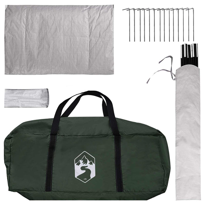Tent Cabină cu acoperiș Verde Army 210 x 210 x 138 cm Poliester WALTI