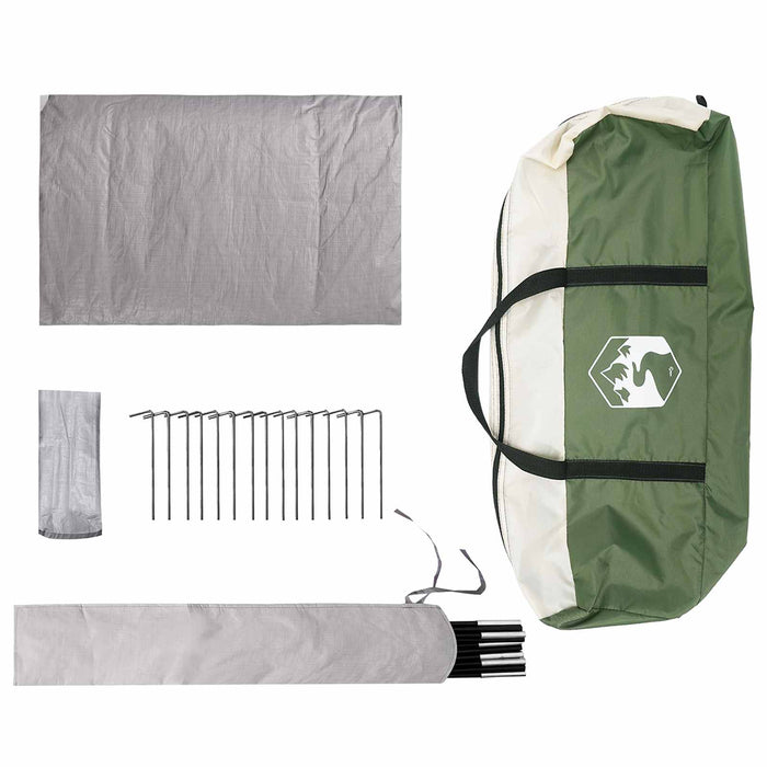 Tent Cabină cu acoperiș Verde 400 x 210 x 180 cm Poliester WALTI