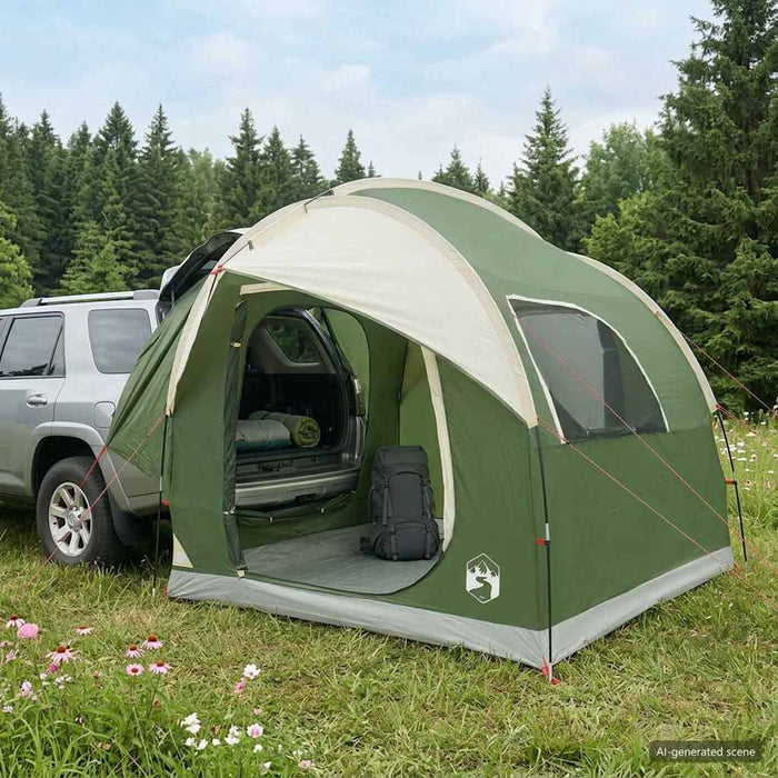 Cort pentru mașină Verde 239 x 210 x 210 cm Poliester și oțel WALTI
