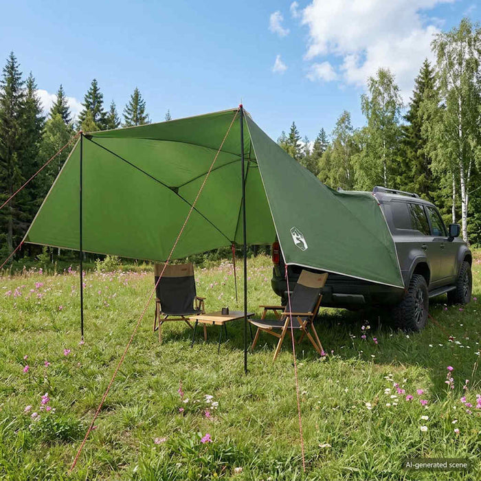 Cort pentru mașină Verde 308 x 215 x 220 cm Poliester și oțel WALTI