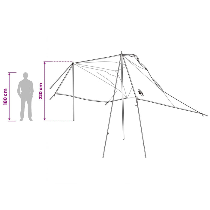 Cort pentru mașină Verde 350 x 250 cm Poliester și oțel WALTI