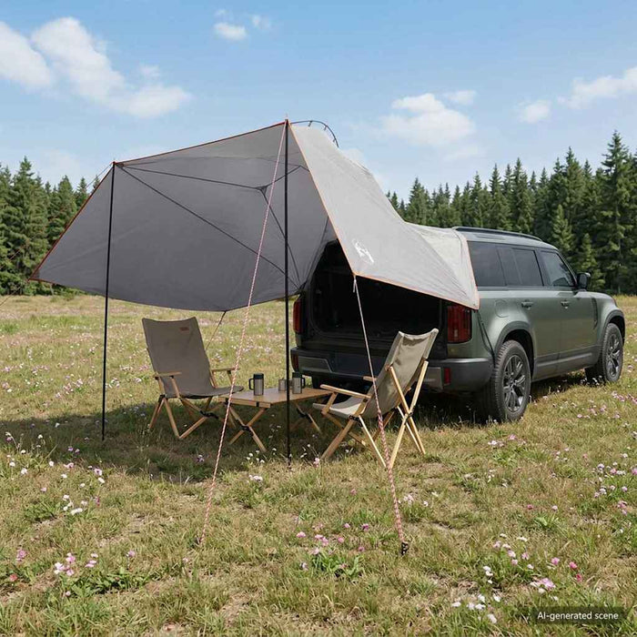 Cort pentru mașină cu acoperiș Gri și Portocalie 350 x 250 cm WALTI
