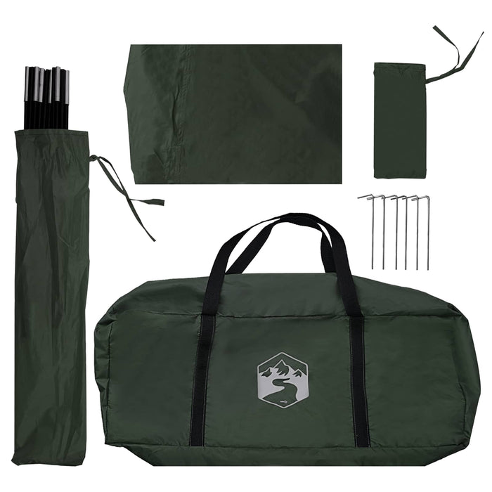 Cort pentru mașină Verde Army 350 x 250 cm Poliester și oțel WALTI