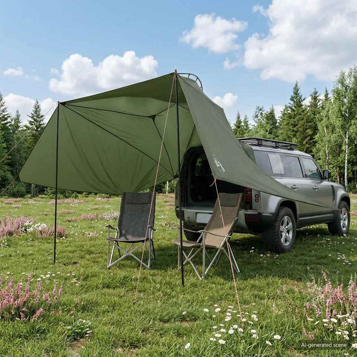Cort pentru mașină Verde Army 350 x 250 cm Poliester și oțel WALTI