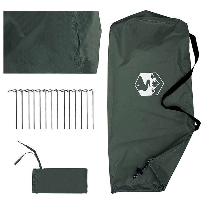 Cort de camping cu pereți din plasă Verde Army WALTI