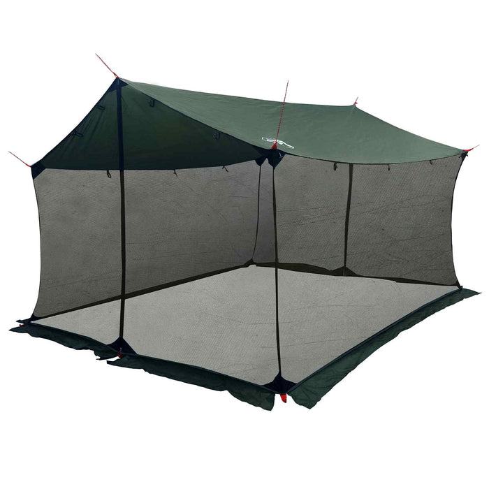 Cort de camping cu pereți din plasă Verde Army WALTI