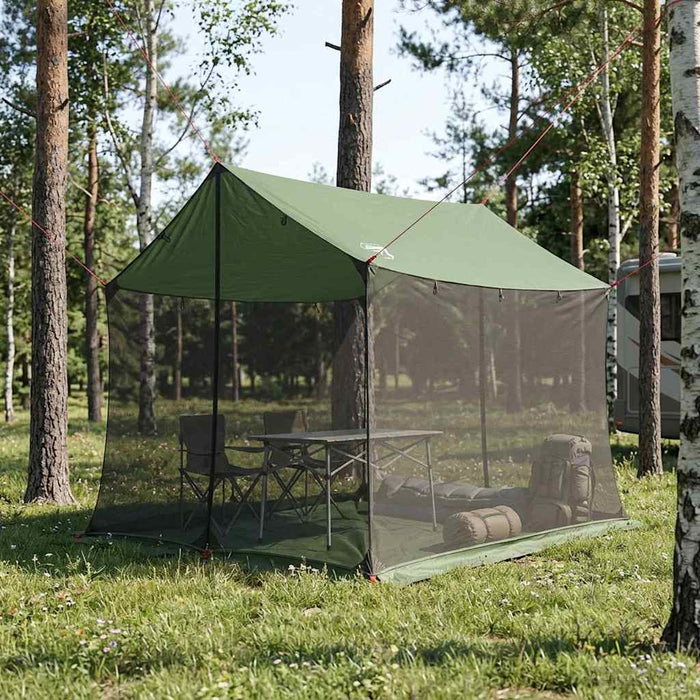 Cort de camping cu pereți din plasă Verde 270 x 210 x 210 cm WALTI