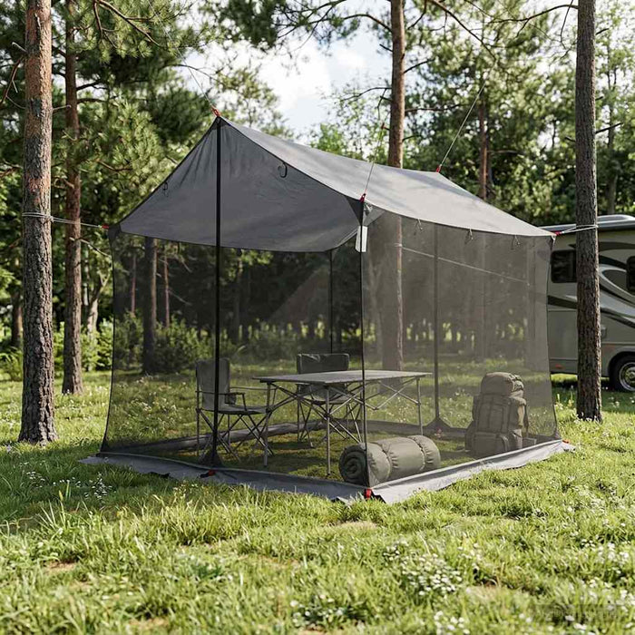 Cort de camping cu pereți din plasă Gri și Portocalie WALTI