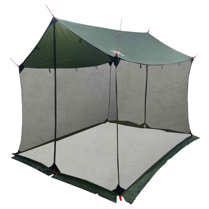 Cort de camping cu pereți din plasă Verde Army WALTI